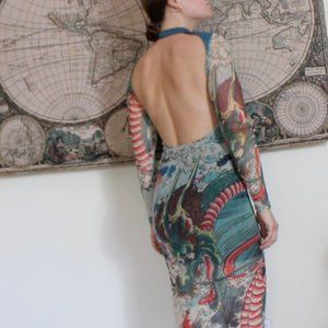 Backless long sleeve Dress